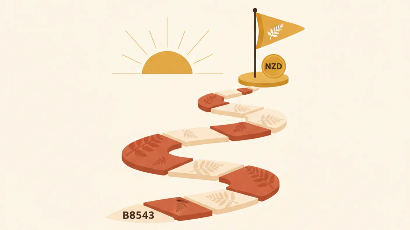 Illustration of a goal flag at the top of a path with milestone markers along the way